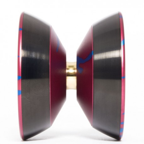 Magicyoyo Katana Red w/ Blue Splash - Black Rings PERFIL