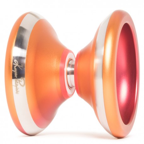 YoYoFactory Flame Orange/Red Fade w/ Silver Rims/Red Delrin